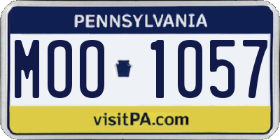 PA license plate MOO1057