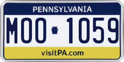 PA license plate MOO1059