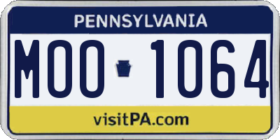PA license plate MOO1064