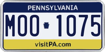 PA license plate MOO1075