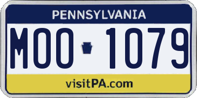 PA license plate MOO1079