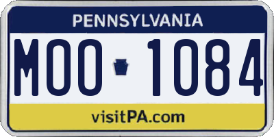 PA license plate MOO1084