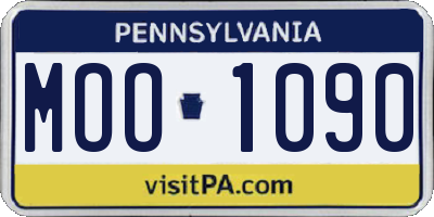 PA license plate MOO1090