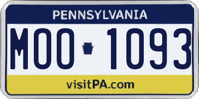 PA license plate MOO1093