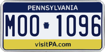 PA license plate MOO1096