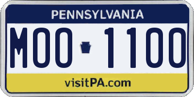 PA license plate MOO1100