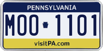 PA license plate MOO1101