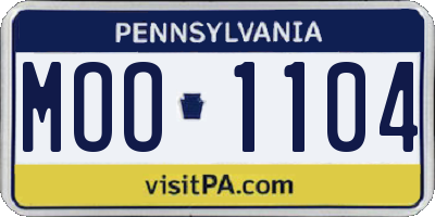 PA license plate MOO1104
