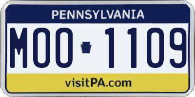 PA license plate MOO1109
