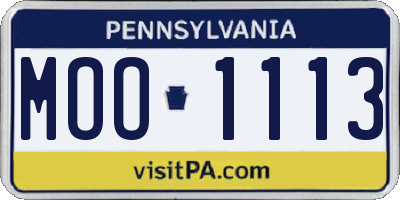 PA license plate MOO1113