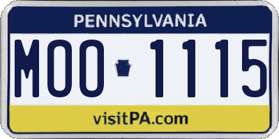 PA license plate MOO1115