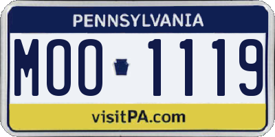 PA license plate MOO1119