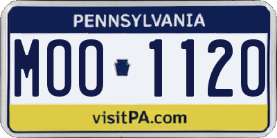 PA license plate MOO1120