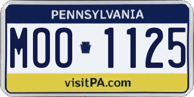 PA license plate MOO1125