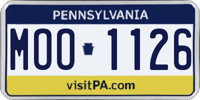 PA license plate MOO1126
