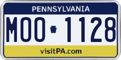 PA license plate MOO1128