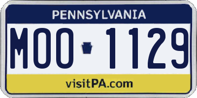 PA license plate MOO1129