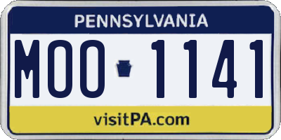 PA license plate MOO1141