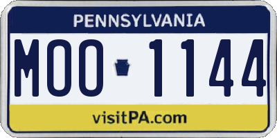 PA license plate MOO1144