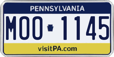 PA license plate MOO1145