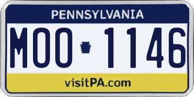 PA license plate MOO1146