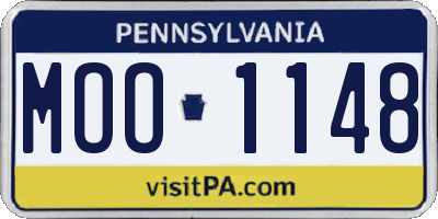 PA license plate MOO1148