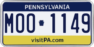 PA license plate MOO1149