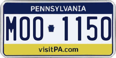PA license plate MOO1150
