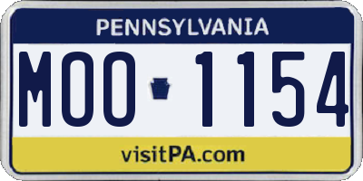 PA license plate MOO1154