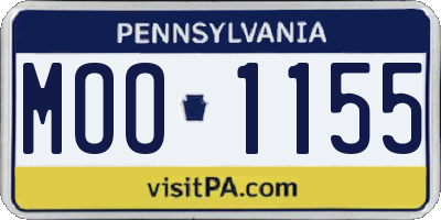 PA license plate MOO1155