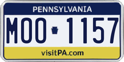 PA license plate MOO1157