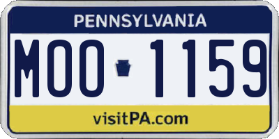 PA license plate MOO1159