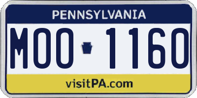 PA license plate MOO1160