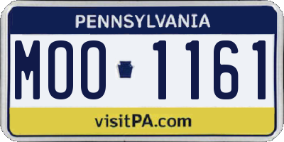 PA license plate MOO1161