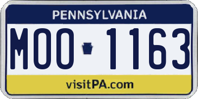 PA license plate MOO1163
