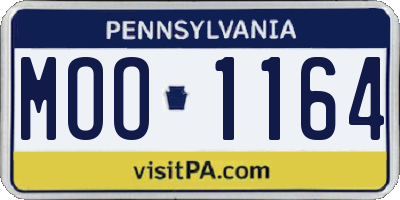 PA license plate MOO1164