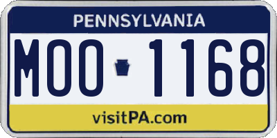 PA license plate MOO1168