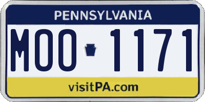 PA license plate MOO1171