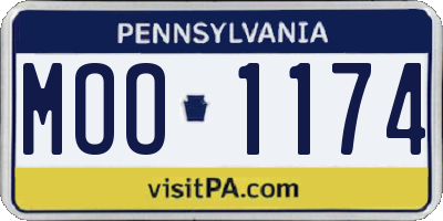 PA license plate MOO1174