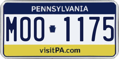 PA license plate MOO1175