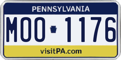 PA license plate MOO1176