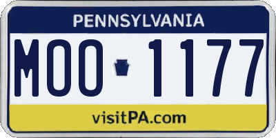 PA license plate MOO1177