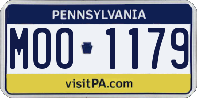 PA license plate MOO1179