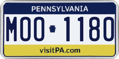 PA license plate MOO1180