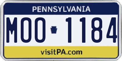 PA license plate MOO1184