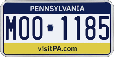 PA license plate MOO1185