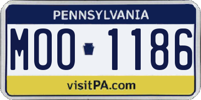 PA license plate MOO1186