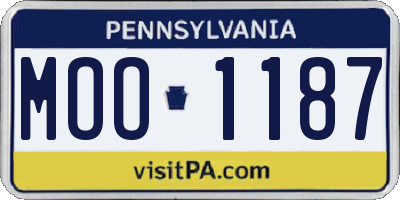 PA license plate MOO1187