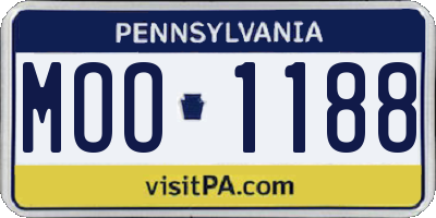 PA license plate MOO1188
