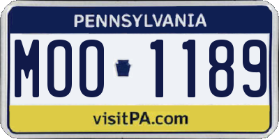 PA license plate MOO1189